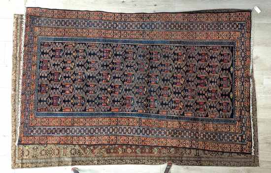 TAPIS rectangulaire en laine polychrome à...